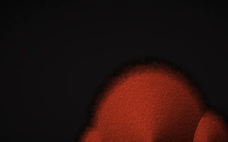 Macro view of a mound of red paprika powder