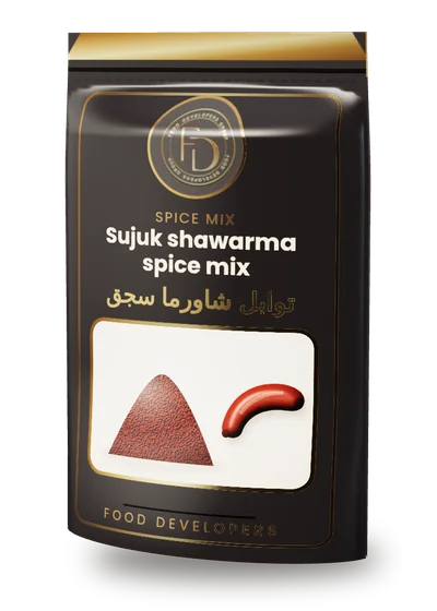 Sujuk shawarma spice mix package by Food Developers
